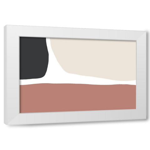 Natural Shades Trio White Modern Wood Framed Art Print by Uplusmestudio