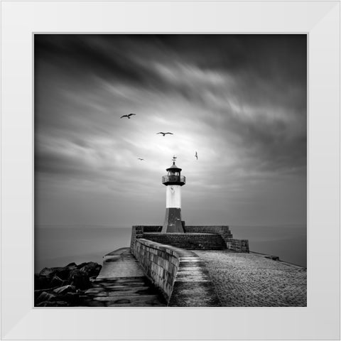 Sassnitz lighthouse White Modern Wood Framed Art Print by Winkler, Jens