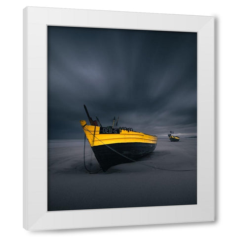 Fighting With The Storm White Modern Wood Framed Art Print by Pietraszko, Marcin
