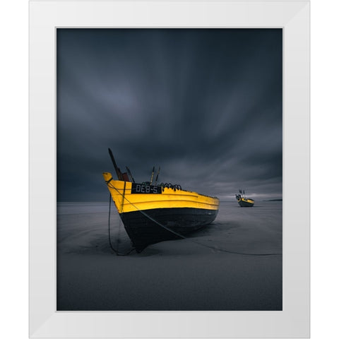Fighting With The Storm White Modern Wood Framed Art Print by Pietraszko, Marcin