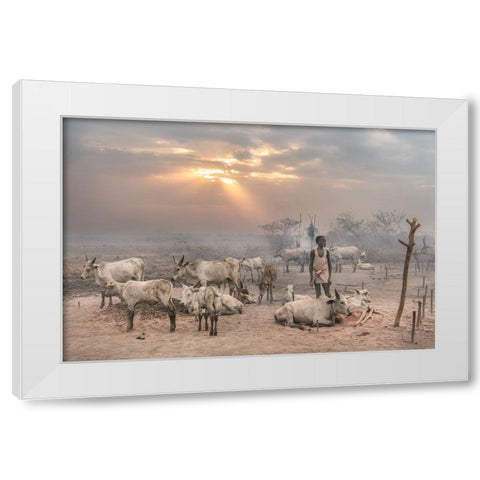 Enlightened White Modern Wood Framed Art Print by Cole, Trevor