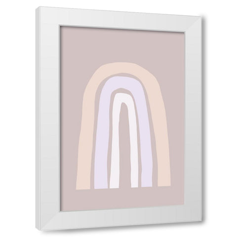 Minimal Rainbow No 1 White Modern Wood Framed Art Print by Uplusmestudio