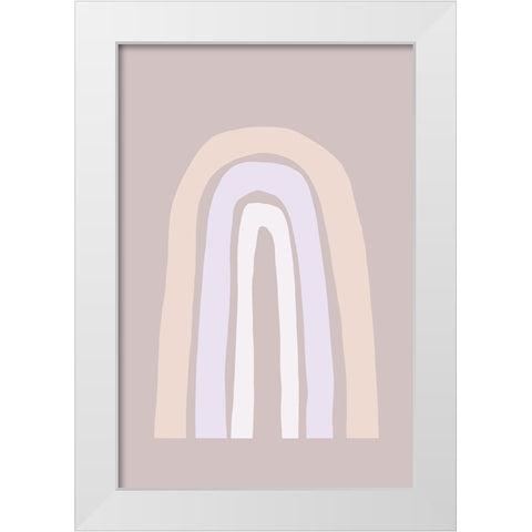 Minimal Rainbow No 1 White Modern Wood Framed Art Print by Uplusmestudio