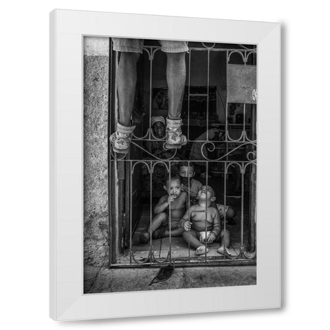 Chores White Modern Wood Framed Art Print by Khataw, Ali