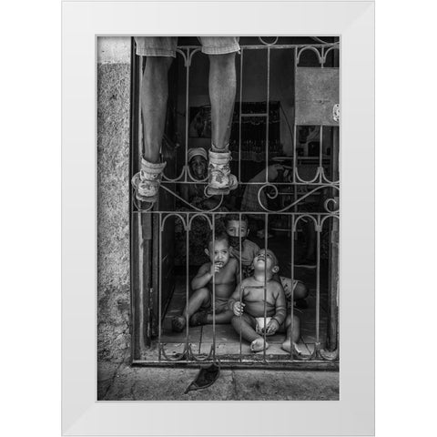 Chores White Modern Wood Framed Art Print by Khataw, Ali