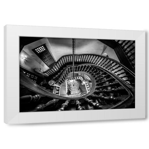Once Up White Modern Wood Framed Art Print by D. Pop, Ovi