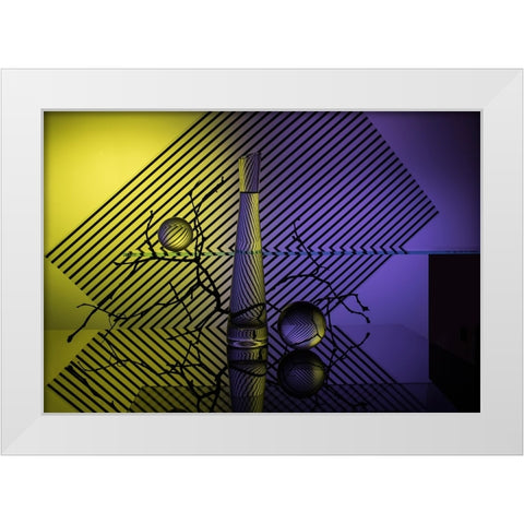 From The Series Qexperiments With Glassq White Modern Wood Framed Art Print by Popov, Evgeniy