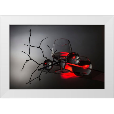 From The Series Qexperiments With Glassq White Modern Wood Framed Art Print by Popov, Evgeniy
