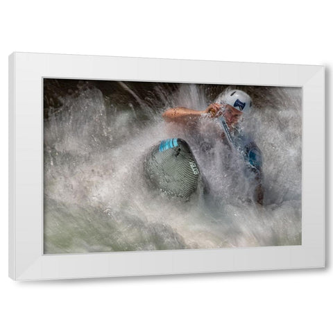 Fighting Rapids White Modern Wood Framed Art Print by Malovrh, Milan