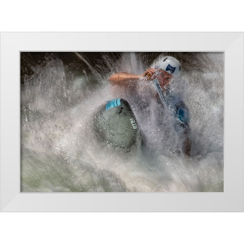Fighting Rapids White Modern Wood Framed Art Print by Malovrh, Milan