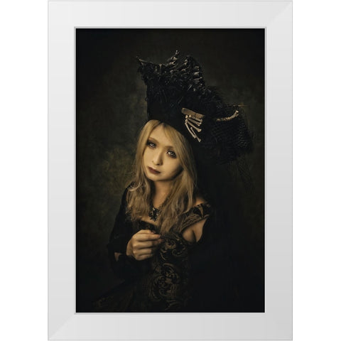 Bloody Rose White Modern Wood Framed Art Print by Koiki