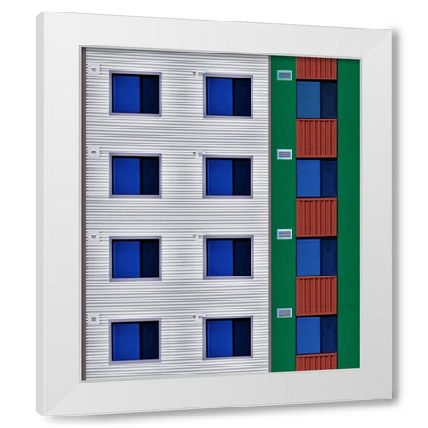 Facade - Downtown Los Angeles California White Modern Wood Framed Art Print by Orbach, Arnon