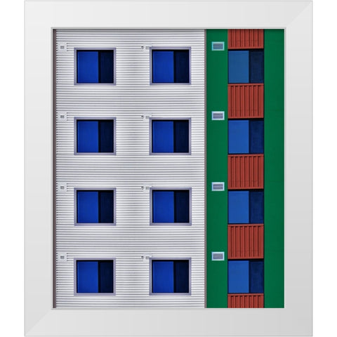 Facade - Downtown Los Angeles California White Modern Wood Framed Art Print by Orbach, Arnon