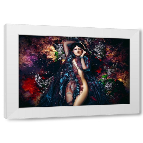 The way She blooms White Modern Wood Framed Art Print by Bolgov (Axe), Ruslan