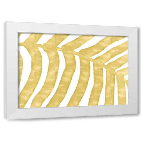 LEAF YELLOW White Modern Wood Framed Art Print by 1x Studio II
