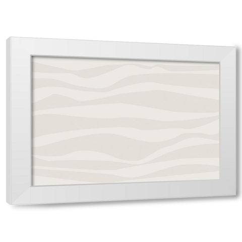 Waves Beige White Modern Wood Framed Art Print by 1x Studio II