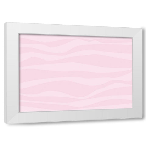 Waves Pink White Modern Wood Framed Art Print by 1x Studio II