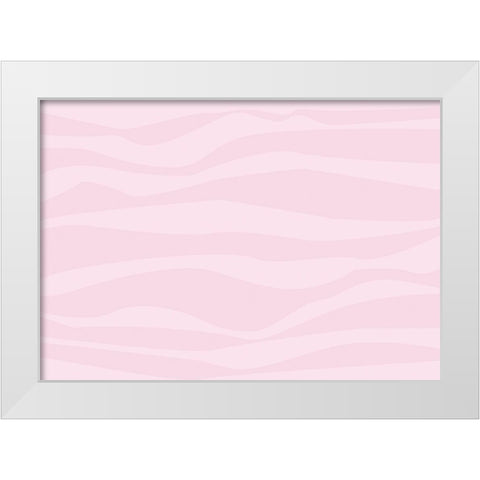 Waves Pink White Modern Wood Framed Art Print by 1x Studio II