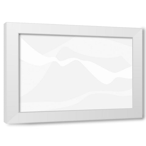 Mountain Waves Light Gray White Modern Wood Framed Art Print by 1x Studio II