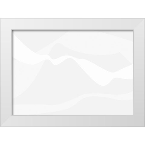 Mountain Waves Light Gray White Modern Wood Framed Art Print by 1x Studio II