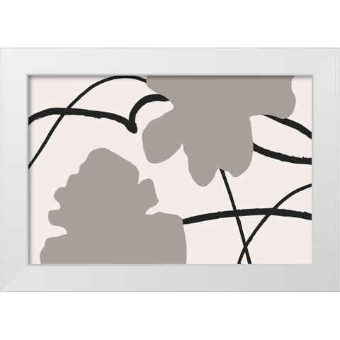 FLOWER WALL White Modern Wood Framed Art Print by 1x Studio II