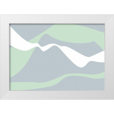 Mountain Waves White Modern Wood Framed Art Print by 1x Studio II