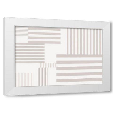 Pattern Stripes Warm White Modern Wood Framed Art Print by 1x Studio II