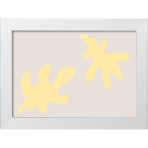 Leaves Yellow White Modern Wood Framed Art Print by 1x Studio II