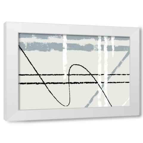 Messy Lines 02 White Modern Wood Framed Art Print by 1x Studio II