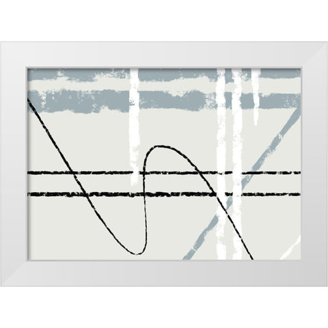Messy Lines 02 White Modern Wood Framed Art Print by 1x Studio II