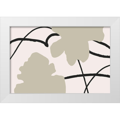 Flower wall 02 White Modern Wood Framed Art Print by 1x Studio II