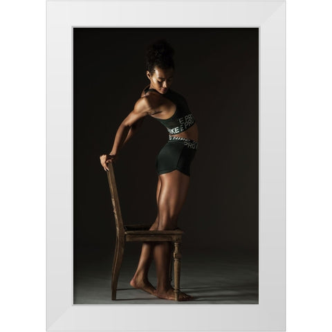 About Using A Chair I White Modern Wood Framed Art Print by K. Schoeps, Axel