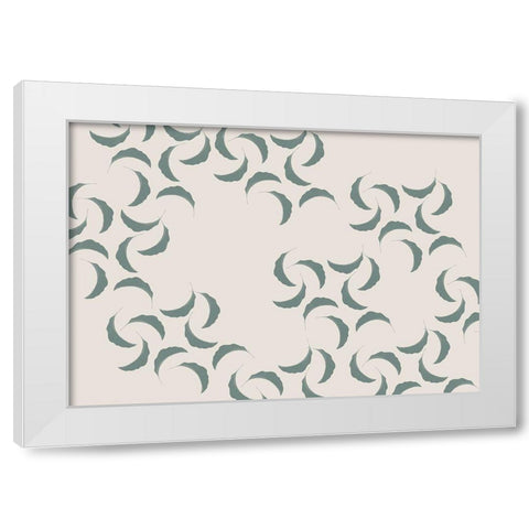 Green Banana Leaves White Modern Wood Framed Art Print by 1x Studio II