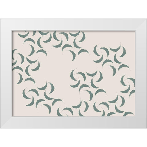 Green Banana Leaves White Modern Wood Framed Art Print by 1x Studio II