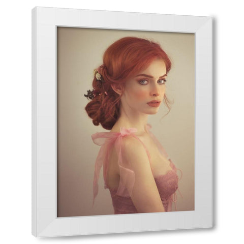 Rachellka White Modern Wood Framed Art Print by Durisova, Michaela