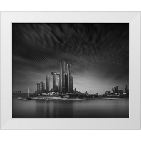 Full Sail White Modern Wood Framed Art Print by Wang, Alvin