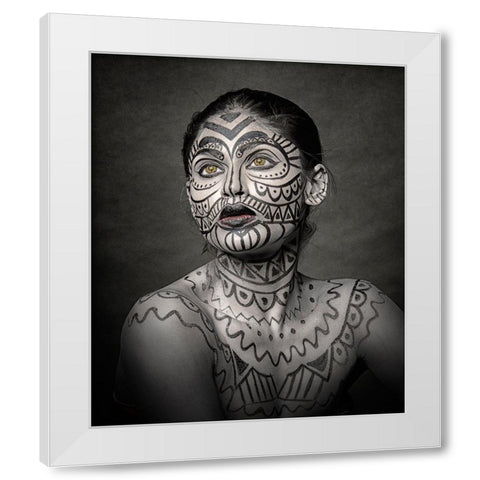 A Painted Lady White Modern Wood Framed Art Print by Bhattacharyya, Partha