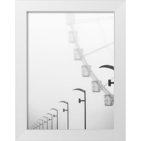 Funfair White Modern Wood Framed Art Print by Niemiec, Anna