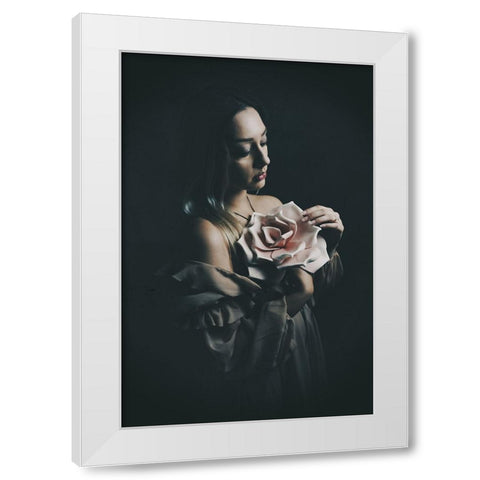 Flowers White Modern Wood Framed Art Print by Kurz, Christian