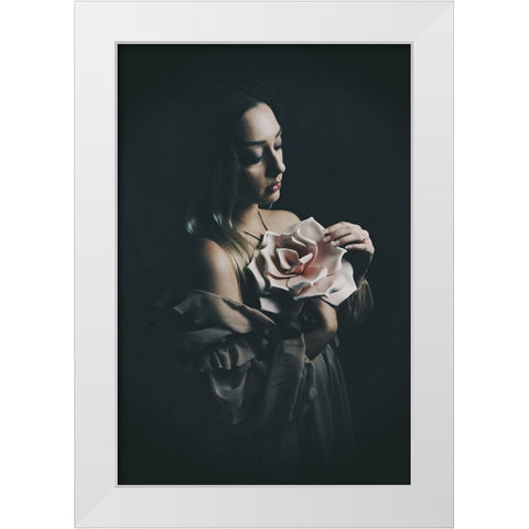 Flowers White Modern Wood Framed Art Print by Kurz, Christian