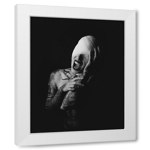 the scream White Modern Wood Framed Art Print by Kurz, Christian