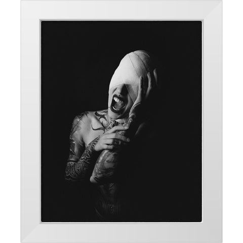 the scream White Modern Wood Framed Art Print by Kurz, Christian