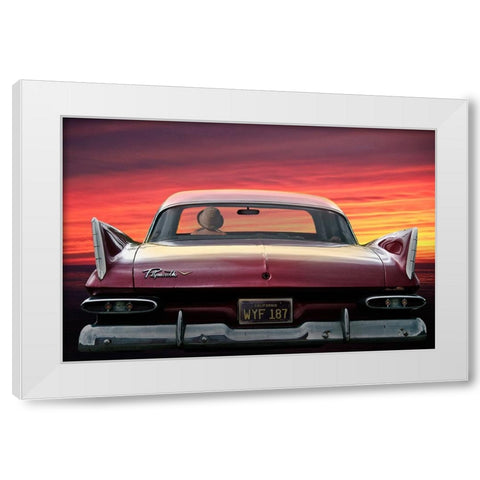 PLYMOUTH SAVOY White Modern Wood Framed Art Print by Butterworth, Larry