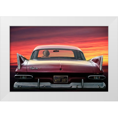 PLYMOUTH SAVOY White Modern Wood Framed Art Print by Butterworth, Larry