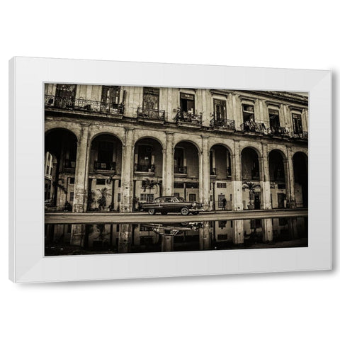 Habana street White Modern Wood Framed Art Print by Morishige, Koji