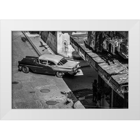 Habana street White Modern Wood Framed Art Print by Morishige, Koji