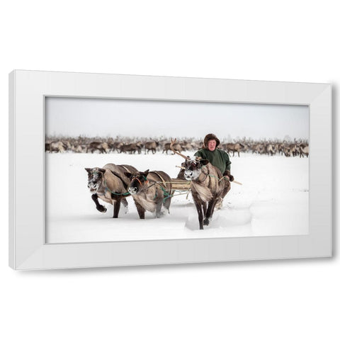 Semjon White Modern Wood Framed Art Print by Rebro, Marcel