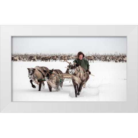 Semjon White Modern Wood Framed Art Print by Rebro, Marcel