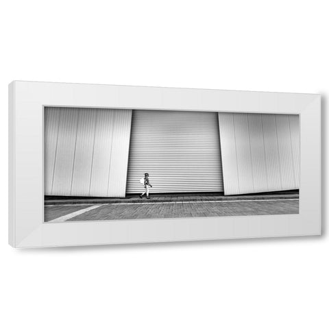 Street White Modern Wood Framed Art Print by Toniolo, Giorgio