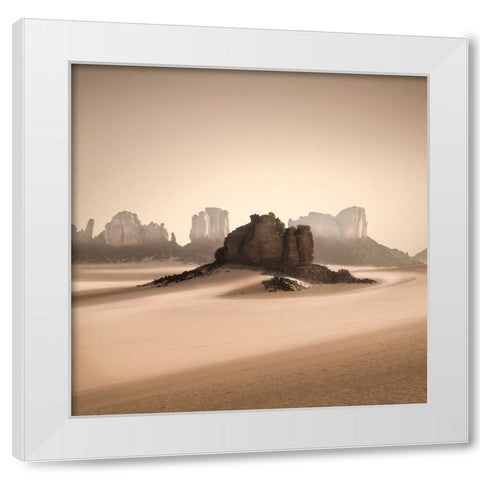 Erg Admer White Modern Wood Framed Art Print by Billet, Jean-Luc